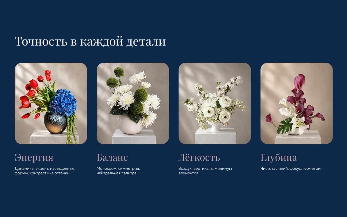 карточки с флористическими композициями